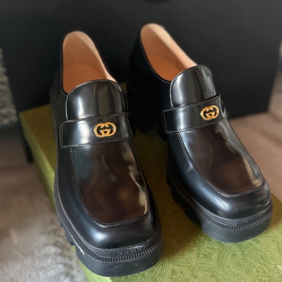 Gucci Loafer Black Gold Women's size 38.5 - Rare - Picture 7 of 15